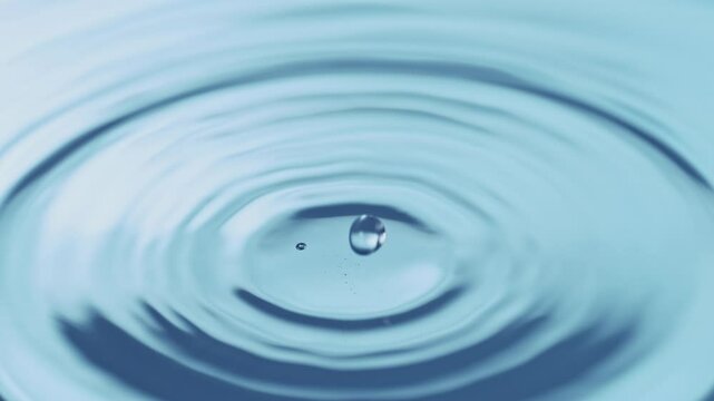 Super Slow Motion of Dripping Water Drop in Extreme Detail. Filmed on High Speed Cinema Camera, 1000fps. Speed Ramp Effect.