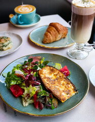 grilled steak with vegetables