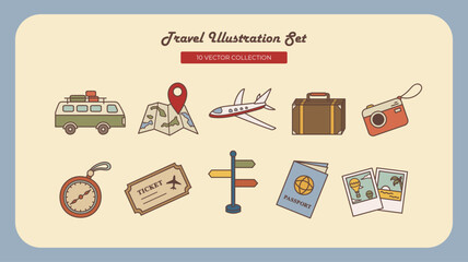 Travel Elements Illustration Set