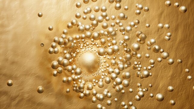 Depiction of Ernest Rutherford's gold foil experiment, showing alpha particles scattering off a gold nucleus, revealing the nuclear structure