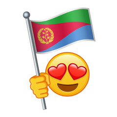 Emoji with Eritrea flag Large size of yellow emoji smile