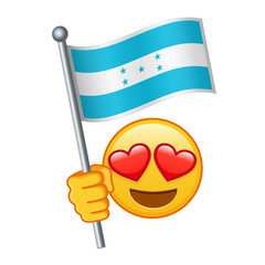 Emoji with Honduras flag Large size of yellow emoji smile