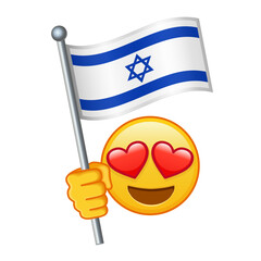 Emoji with Israel flag Large size of yellow emoji smile