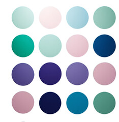 Watercolour circle textures isolated on white background