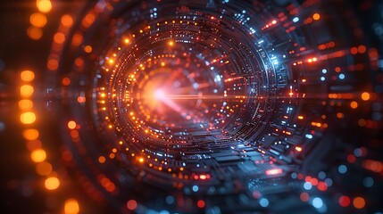 Product launch invitation with an open area and writing space available in the center The card features modern and futuristic design elements emphasizing technological advancements and innovations