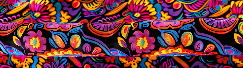 Fototapeta premium colorful hispanic heritage pattern banner background