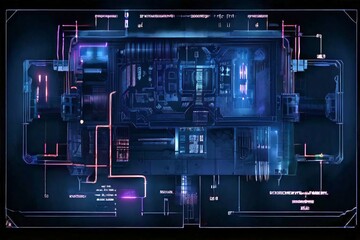 Obraz premium Semiconductor, wafer, new technology, CPU, semiconductor design, ultra-fine process, Semiconductor production, semiconductor design, floor plan, drawing, artificial intelligence, memory, RAM, CORE,