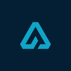 Letter A logo design Arrow vector template
