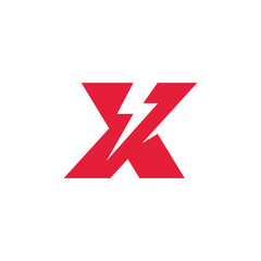 Letter X logo Flash Thunder Voltage vector template