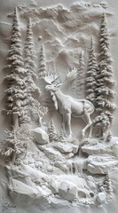 3d moose Wallpaper Background golden art for digital printing wallpaper, mural, custom design wallpaper. AI generated illustration