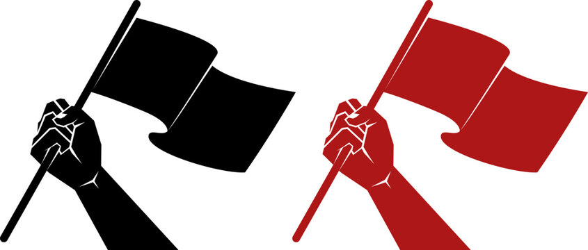 set of hands holding flags