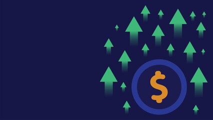 Financial rise concept vector banner design illustration. Business success idea concept cover poster.