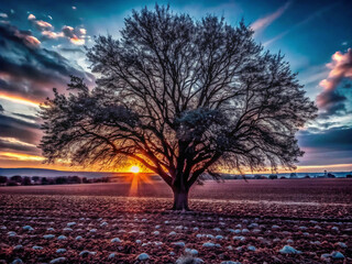 sunset in the city, landscape, sunset, sky, nature, sun, cold, ice, trees, sunrise, blue, forest, road, white, fog, park, season