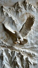 3d eagle Wallpaper Background golden art for digital printing wallpaper, mural, custom design wallpaper. AI generated illustration