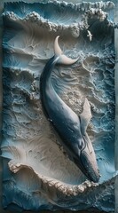 3d whale Wallpaper Background golden art for digital printing wallpaper, mural, custom design wallpaper. AI generated illustration