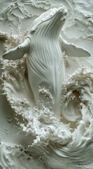 Obraz premium 3d whale Wallpaper Background golden art for digital printing wallpaper, mural, custom design wallpaper. AI generated illustration