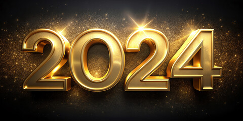 3D illustration of a 2014 calendar with gold numbers and Happy New Year text for a festive holiday celebration