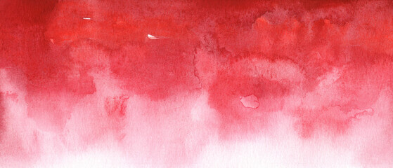 Hand painted watercolor abstract red and pink gradient background for your design