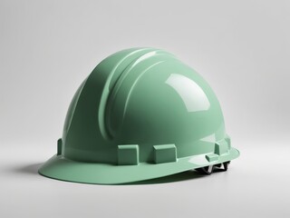 green construction hard hat isolated on white background