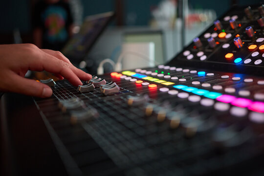 Audio Mixing Console in a Recording Studio with advanced sound production capabilities