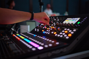 Audio Mixing Console in a Recording Studio with advanced sound production capabilities