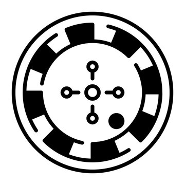 recommend clip art: Roulette wheel spin, outline style icon