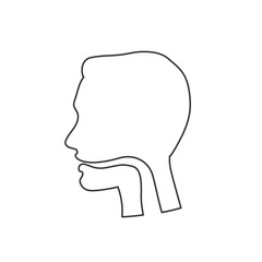 Oral cavity, pharynx and esophagus glyph icon set. Upper section of alimentary canal. Silhouette symbol. Negative space. Vector isolated illustration