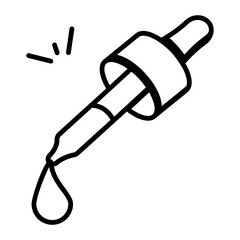 A linear icon of liquid dropper 