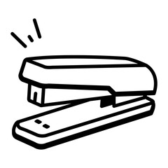 A linear icon of paper stapler 