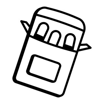 A line icon of chalk box 