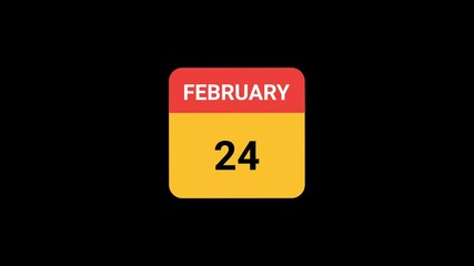 24th February Calendar Date Animation
