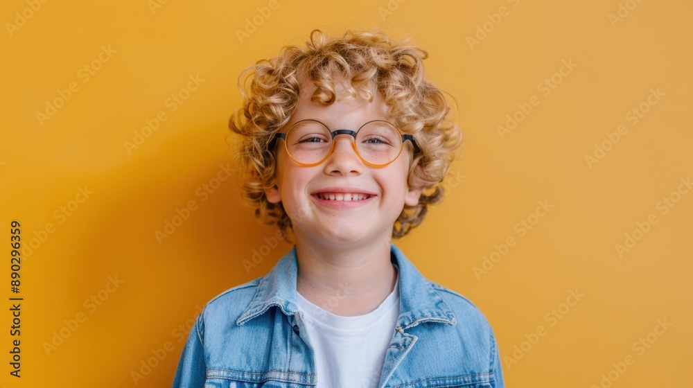 Wall mural the smiling curly-haired boy