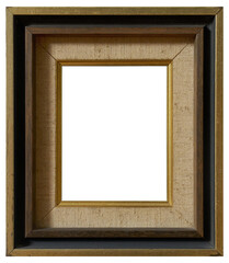 Old shabby wooden picture frame. In PNG format on a transparent background.