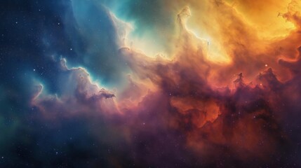 Colorful clouds deep in space