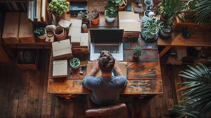 Efficient Home Office of an Online Business Owner Packing Orders