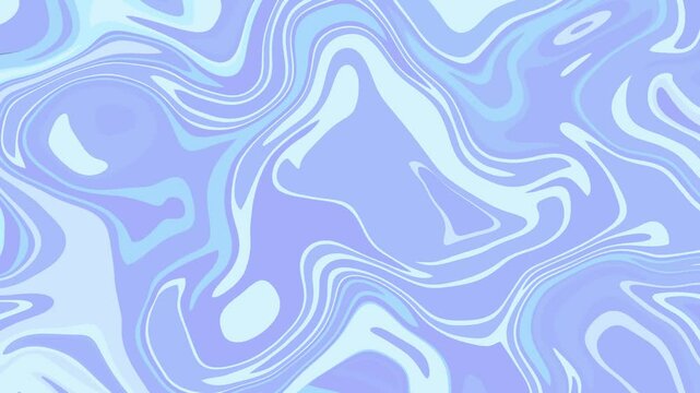 Swirling wavy blue water surface or oil slick vector animation, flow ribbons from above, abstract stripes, ocean, sea, river, lake background. Top view.