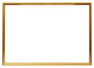 A narrow frame of a painting in a classic design on a transparent background, in PNG format.