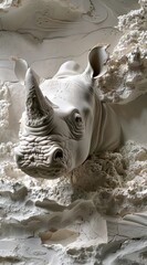 Beautiful animal 3d relief wallpaper. Mural wallpaper. Wall art. AI generated illustration