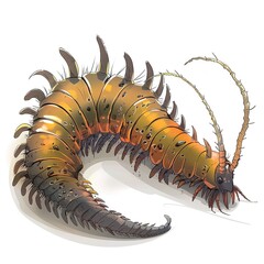 Obraz premium Millipede Edgy fashion cartoon isolated whitebackground
