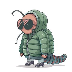 Obraz premium Millipede Sporty fashion cartoon isolated whitebackground