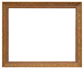 Antique picture frame on a transparent background, in PNG format.