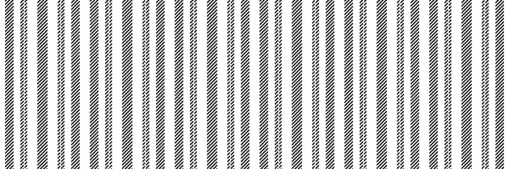 Grungy lines textile pattern, straight vertical vector seamless. Children fabric texture stripe background in white and black colors.