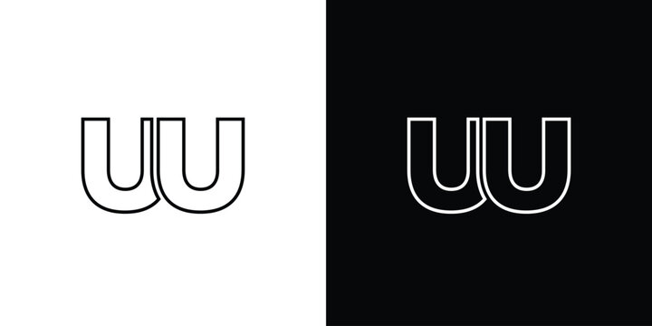 Letter U and U, UU logo design template. Minimal monogram initial based logotype.