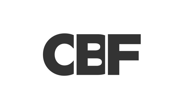 CBF logo design template with strong and modern bold text. Initial based vector logotype featuring simple and minimal typography. Trendy company identity.