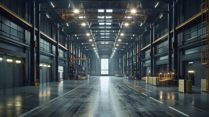 Fototapeta premium Industrial Warehouse Interior