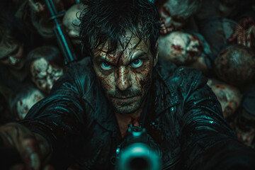 Apocalypse dangerous nature disaster ruined city generative Ai concept