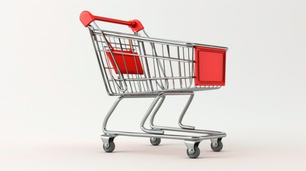 Shopping Cart on White Background