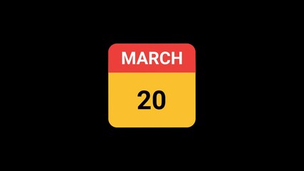 20th March Date Animation