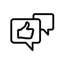 Vector graphics. SEO marketing, analytics, advertising, business icon. Linear icon, feedback button. Linear icons such as feedback, message icon, and thumb up.