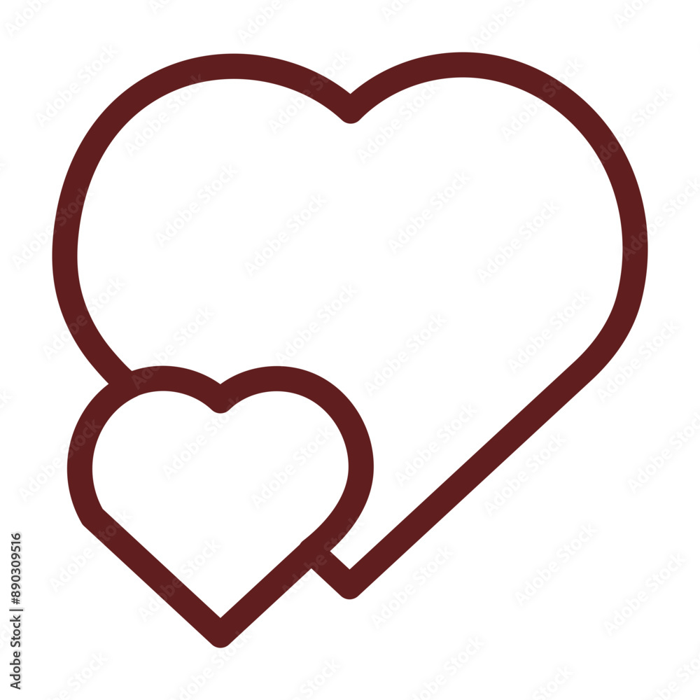 Wall mural emoji Hearts Vector Line Maroon Icon Design